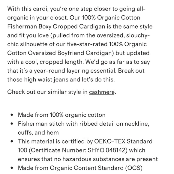 Quince 100% Cotton Fisherman Boxy Cropped Cardigan - Picture 5 of 5